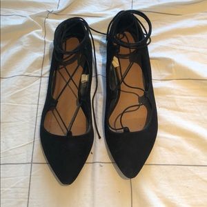 Target Pointed Laceup Ballet Flats